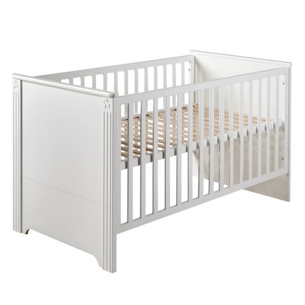 ROBA Lit Baby Evolutiv Maxi Justerbart i Höjd - 70x140 cm - Vit Trä