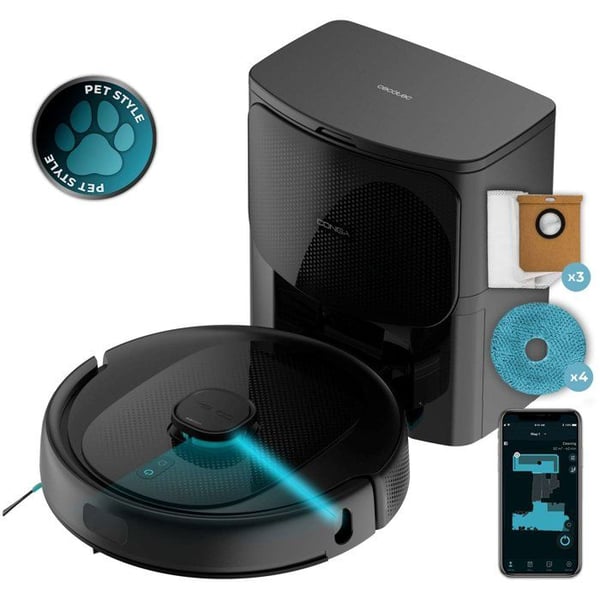 Robotdammsugare - CECOTEC Conga 9590 Spin Revolution Ultra Power Home - 10 000 Pa - 240 min - 240 m² - Svart