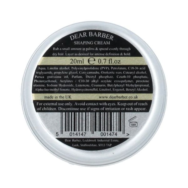 Hårkräm - DEAR BARBER - Flexibel styling - 20 ml - Mjuk fixering - Ger volym