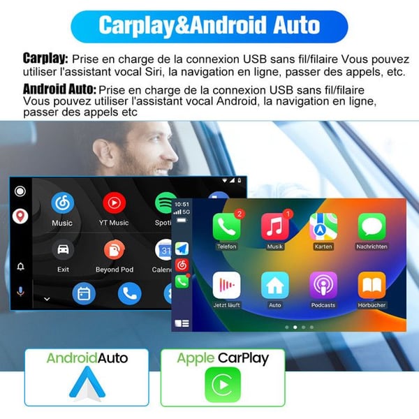 AWESAFE 4G Autoradio Android 13 för Mercedes Benz CLK W209 W203 W463 W208 6Go+128Go med 7'' Skärm Android Auto Carplay