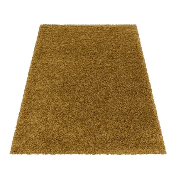 Shaggy matta - MELIS HOME - Enfärgad design - Guld - Ø120 cm (rund) - 30 mm