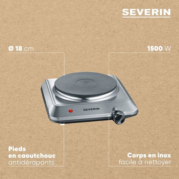 Portabel spisplatta SEVERIN - KP1092 - Gjutjärnshäll - 1500W