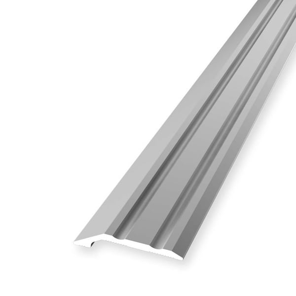 Avslutningsprofil 6 x 30 x 1000 mm Aluminiumramprofil Anodiserad Spårig Självhäftande Silver Küberit