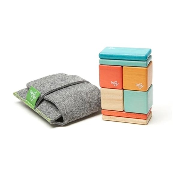 Magnetska klossar - Tegu - Original Pocket Pouch Sunset - 8 bitar - Trä - Portabel