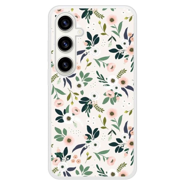 Färgglad, förstärkt silikonskal kompatibelt med Samsung Galaxy S23 FE Blommor