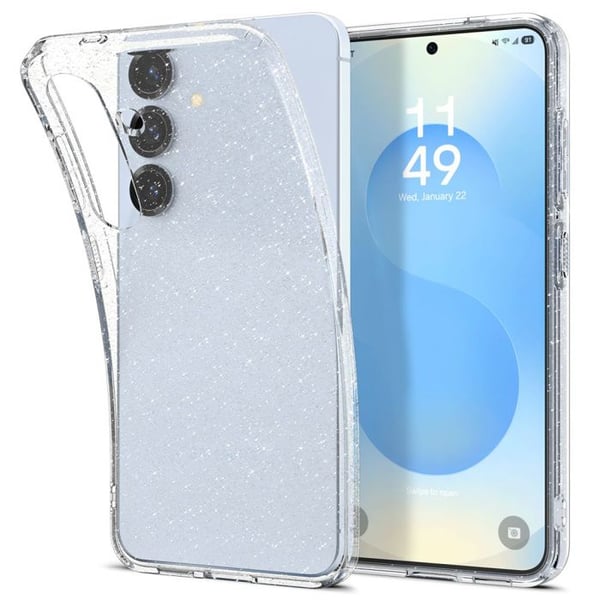 Skal - SPIGEN - Liquid Crystal Glitter - Crystal Quartz - TPU - Kompatibel med Galaxy S25 Plus