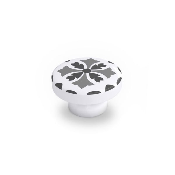 Möbelknoppar - AMIG - MOD.E243 - Paket med 4 - Ø38 mm - Grå finish i bokträ
