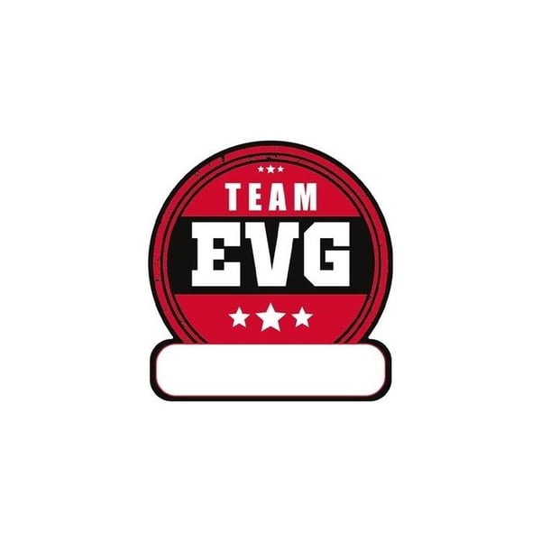 12 anpassningsbara EVG-teamklistermärken för anpassningsbara kläder