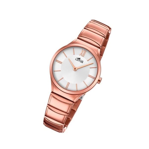 Kvinnoarmbandsur - Lotus - Minimalistisk - Kvarts - Rostfritt stål - Rosé UL18490/1