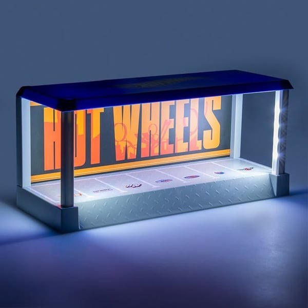 Garage og lysende vitrine - PALADONE - Hot Wheels - 7 biler - Voksen - Unisex