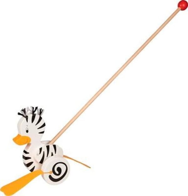 DJUR ATT SKJUTA - ANKA-ZEBRA - Massivt trä - 12 månader och uppåt - Inomhusleksak för både tjejer och killar