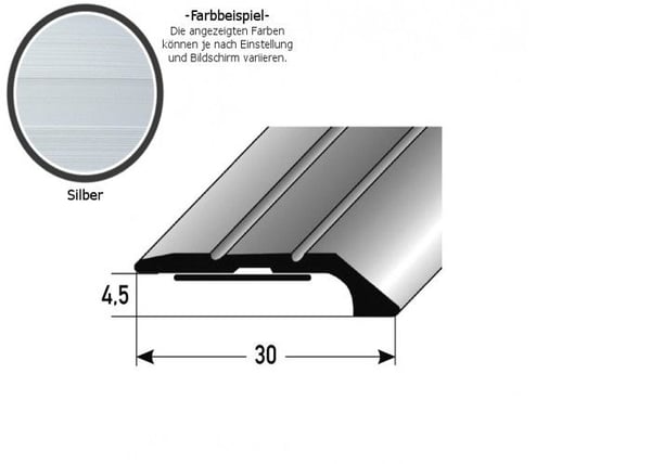 Profil av avslutningslist H för ram 4,5 mm anodiserad aluminium med hål - silver - 900 - självhäftande
