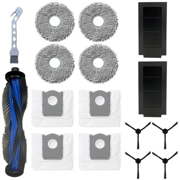 Pack med tillbehör för Ecovacs Deebot T50 Omni/T50 Pro Omni/T50 Max Pro Omni - Filter/Säck/Trasa/Borste/Rulle Phonillico®