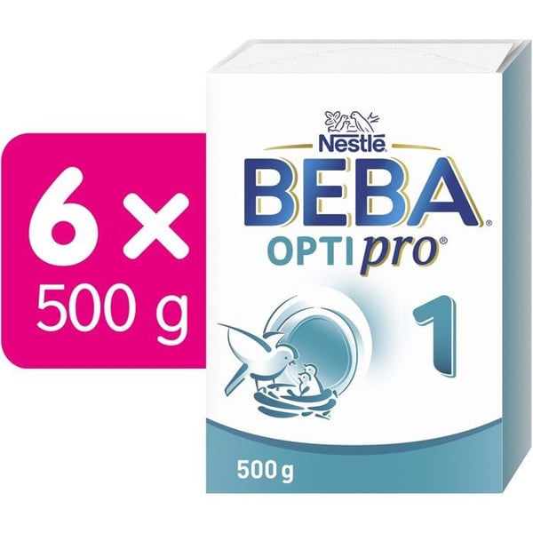 BEBA OPTIPRO 1, modersmjölksersättning, 6×500 g