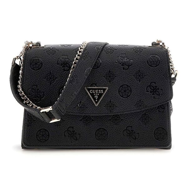 GUESS Axelficka svart för kvinnor - Cresidia II Konvertibel Xbody Flap Bag svart logotyp 324161