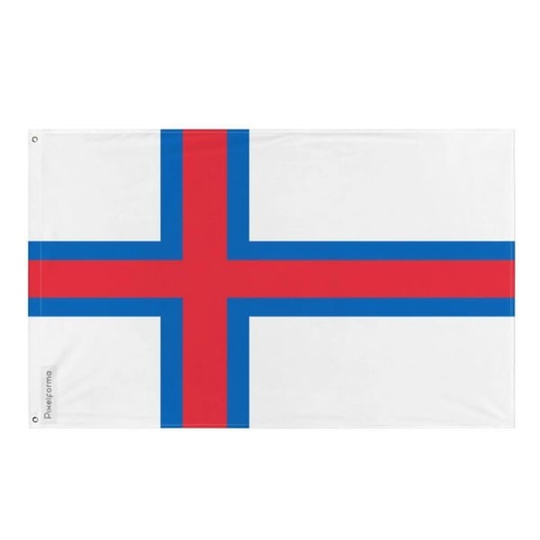 Färöarnas flagga – 160 x 240 cm – Hållbar polyester – 2 metallöglor – Inomhus / Utomhus – Pixelforma