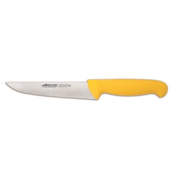 Köttkniv - ARCOS - Prof. 290500 - Rostfritt stål NITRUM - Blad 13 cm - Ergonomiskt handtag i gult