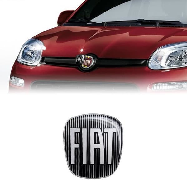 3D-klistermärke - Fiat - Panda - Svart - Flexibel - Dimensioner 71x65mm