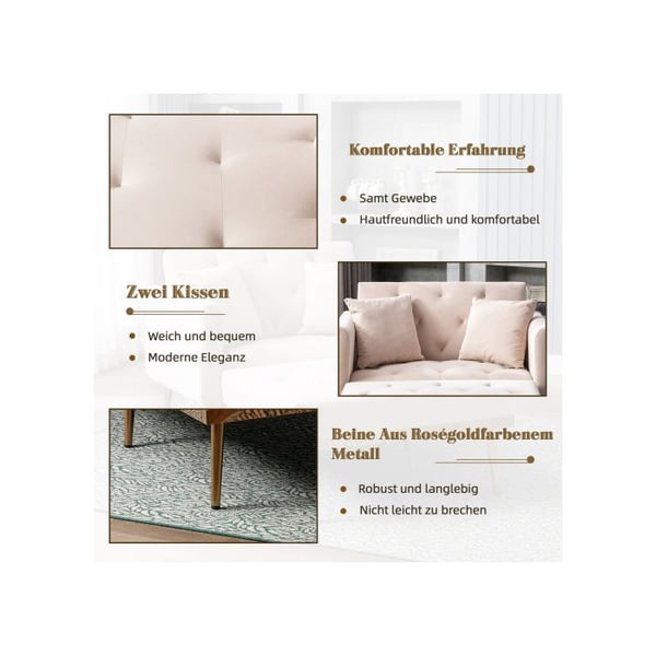 Stol - MUVOE - Moderne - Justerbart ryg - Fløjlstof - Karamelbeige