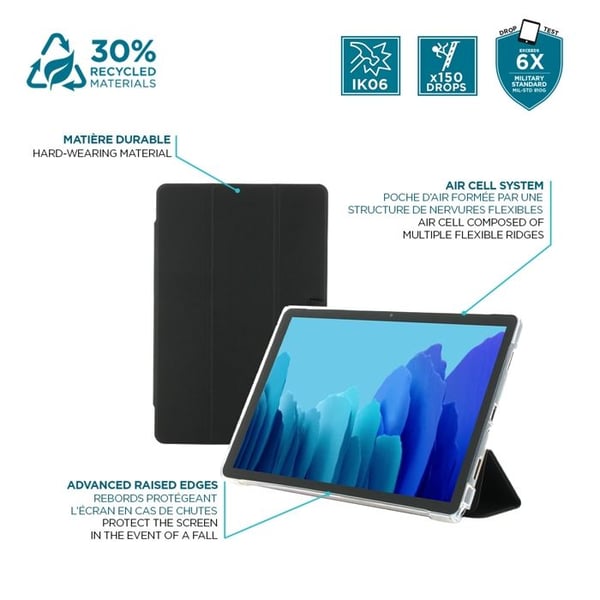 Skyddsfodral för Samsung Galaxy Tab A9+ 11'' - Stötsäkert Transparent/Svart Etui med Stylusfack - MOBILIS