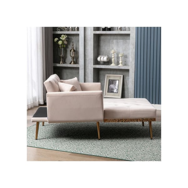 Stol - MUVOE - Moderne - Justerbart ryg - Fløjlstof - Karamelbeige
