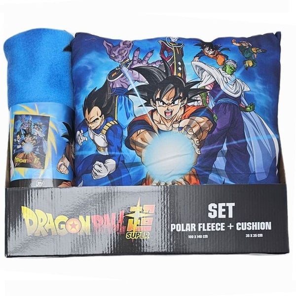 Polaröverdrag + kudde - Toei Animation - Dragon Ball Super - Blå - Syntetisk - Rektangulär