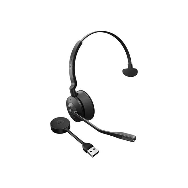 Jabra Engage 55 hörlurar, särskilt lämpliga för proffs som kedjar samtal eller virtuella möten. PÅ