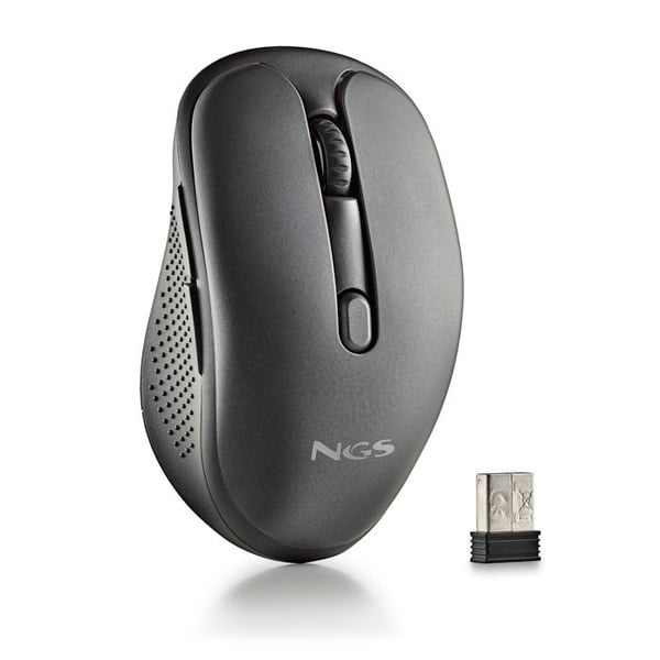 NGS EVO SPOOK: Uppladdningsbar mus, trådlös multimode-anslutning. 2,4 GHz + BT5.0 + BT 5.1. USB-A-anslutning. PPP: 800/1200/1600. Tyst.