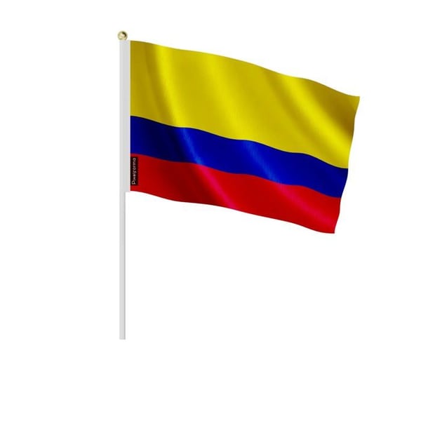 Mini Colombia-flagg – 30 x 45 cm – Att Hålla i Hand – Polyester – 1 styck – Pixelforma
