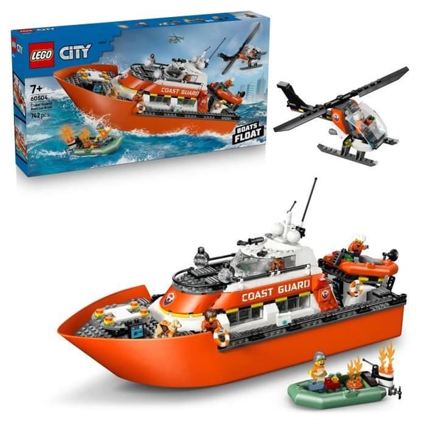 LEGO City 60504 Redningsbåd og Kystvagthelicopter - Legetøj fra 7 år