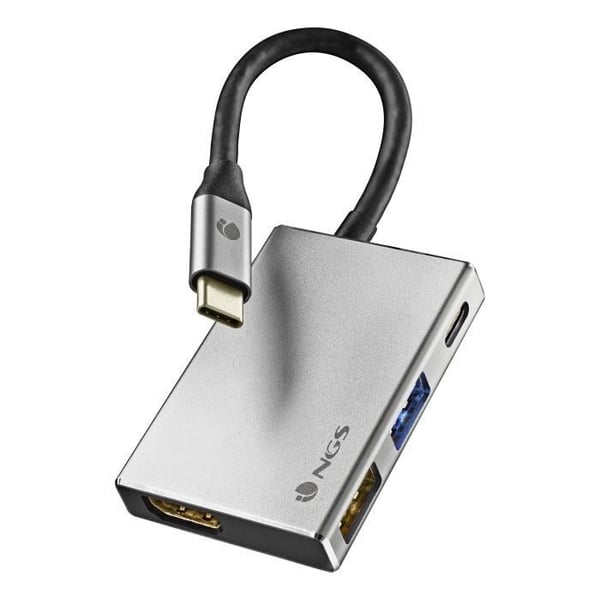 USB-C multi-port-adapter - NGS - WONDER DOCK 4 - Aluminium - 4 i 1 - Ultra lätt