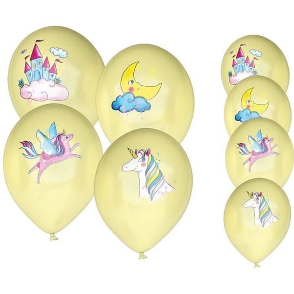 P'TIT Clown re22465 - Set med 8 ballonger födelsedag Einhörningar P'TIT Clown re22465 - Set med 8 ballonger födelsedag Einhörningar