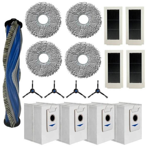 Pack tillbehör för Ecovacs Deebot X5 Omni/X5 Pro Omni - Filter/Poser/Trasa/Sidig borste/Utdragarborste Phonillico®