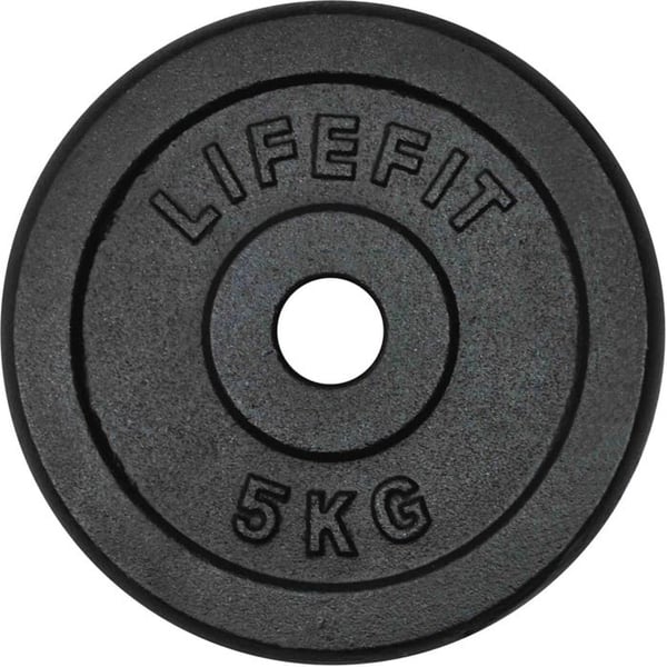 Hanteldisk - Lifefit - 5 kg - Diameter 20 cm - Stål - För axel 30 mm