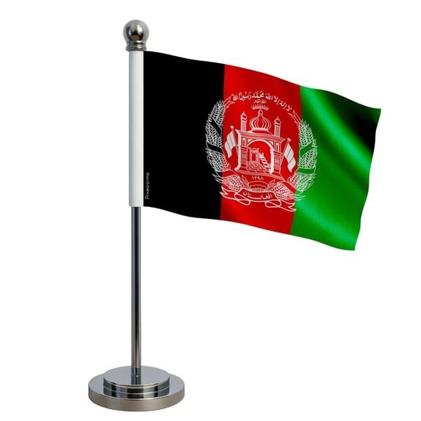 Afghanistan flagga – 14 x 21 cm – Polyester – Bas i rostfritt stål – Pixelforma
