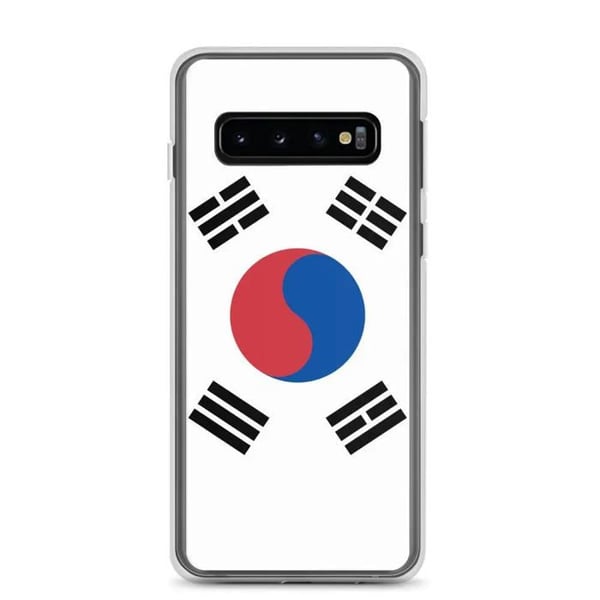 Mobilskal – Sydkoreas flagga – Kompatibel med Samsung Galaxy S10 – Mjuk fodral – Slitstark och stöttålig – Pixelforma