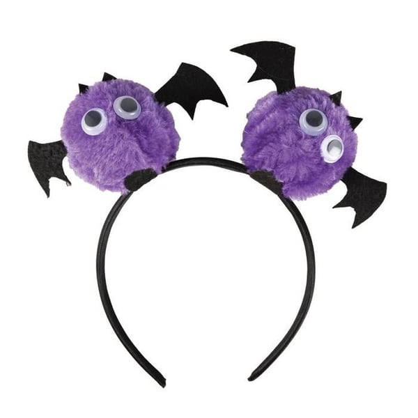 Hårband - LILLA CLOWN - Fladdermöss med pompom - Lila - Vuxen - Halloweenkostym