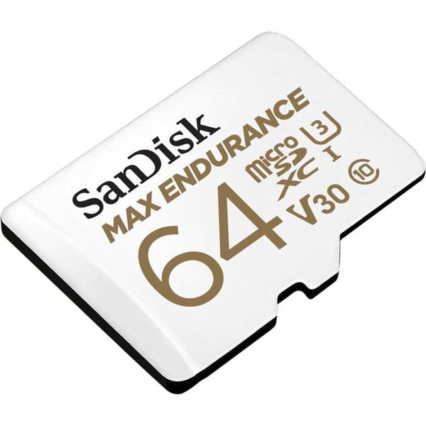 sandisk max endurance microsdhc 64gb kort med adapter sort sort Sort