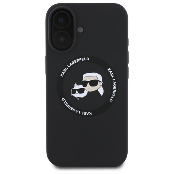 Mobilskal - KARL LAGERFELD - iPhone 16 - Silikon - Unik design - Huvud Karl&Choupette