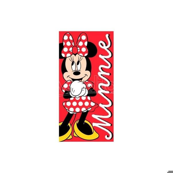 Strandhandduk - DISNEY - Minnie - Bomull - Röd - Barn