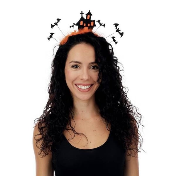 Hårband - LILLA CLOWN - Spökhus - Orange - Svart - Vuxen
