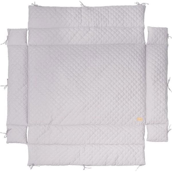 Bebis Parkmatta roba Style - Parkvägg 75 x 100 till 100 x 100 cm - Mjuk och vattentålig - Grå silver