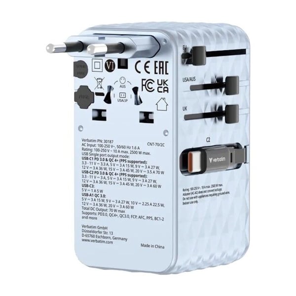 VERBATIM ADAPTER RESA 70W BLÅ
