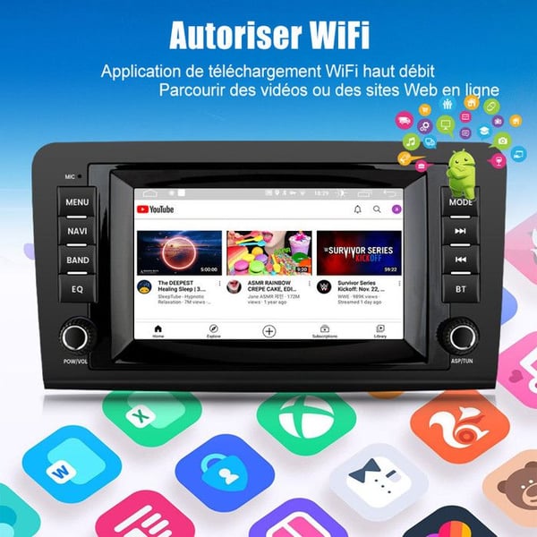 AWESAFE Bilradio Android 13 för Mercedes Benz ML-Klass W164/GL-Klass X164 (2005-2012) 2Go+32Go 8'' Skärm Carplay Android Auto