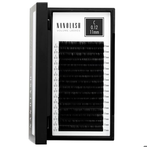Extensions av fransar - NANOLASH - Volymfransar - 0.12 C - 11mm - Svart