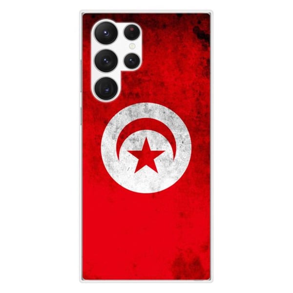Tryckt silikonfodral som är kompatibelt med Samsung Galaxy S23 Ultra Tunisia flagga