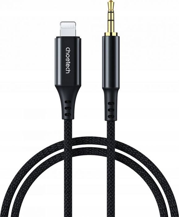 Lydmodtager - CHOETECH - AUX007 - 1 m Lightning-kabel - Mini jack 3,5 mm - Sort