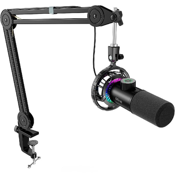 Mikrofon Dynamisk USB - FIFINE - T658 - RGB - Justerbar Arm - Kompatibel med PC/Mac/PS4/5