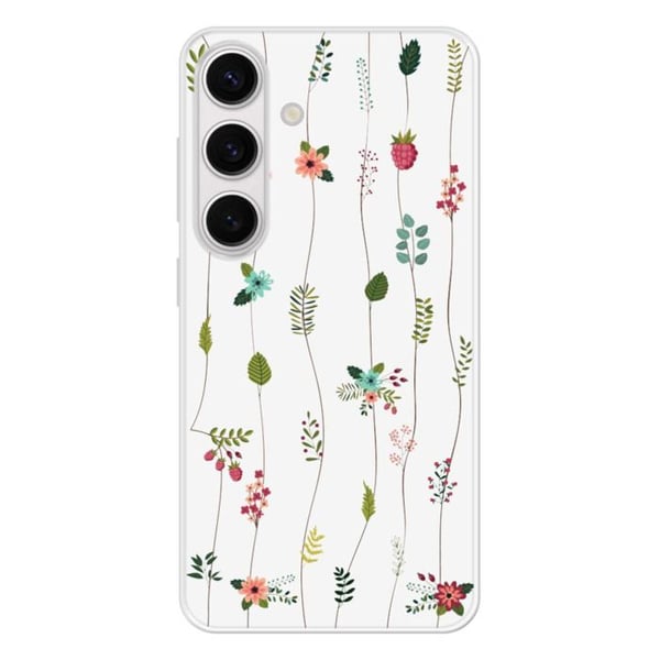Reinforced silicone skal med blommotiv kompatibel med Samsung Galaxy S24