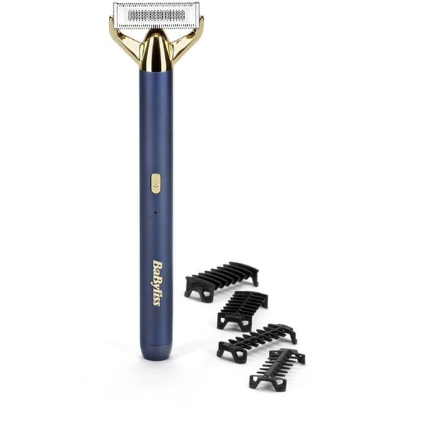 Skäggtrimmer och rakapparat - BABYLISS - X-Blade Super-X Metal - Trådlös - 45 minuters batteritid - 4 kammar - Guld- och marinblå utgåva
